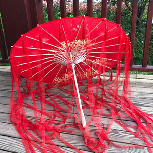 82 εκ. Κόκκινο λουλούδι Αρχαία ομπρέλα λαδιού αδιάβροχη κινέζικη γαμήλια Cheongsam Paraguas Guarda Chuva Şemsiye Japan Sombrilla