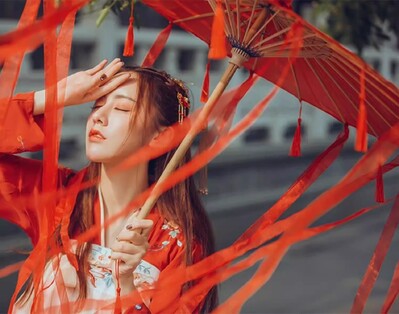 82 εκ. Κόκκινο λουλούδι Αρχαία ομπρέλα λαδιού αδιάβροχη κινέζικη γαμήλια Cheongsam Paraguas Guarda Chuva Şemsiye Japan Sombrilla