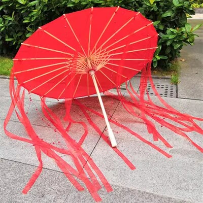 82 εκ. Κόκκινο λουλούδι Αρχαία ομπρέλα λαδιού αδιάβροχη κινέζικη γαμήλια Cheongsam Paraguas Guarda Chuva Şemsiye Japan Sombrilla