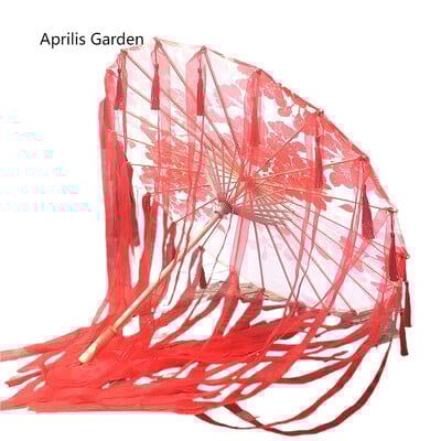 82 εκ. Κόκκινο λουλούδι Αρχαία ομπρέλα λαδιού αδιάβροχη κινέζικη γαμήλια Cheongsam Paraguas Guarda Chuva Şemsiye Japan Sombrilla