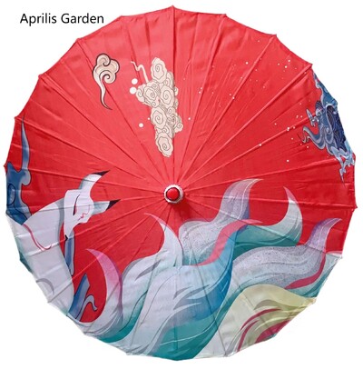 82 εκ. Κόκκινο λουλούδι Αρχαία ομπρέλα λαδιού αδιάβροχη κινέζικη γαμήλια Cheongsam Paraguas Guarda Chuva Şemsiye Japan Sombrilla