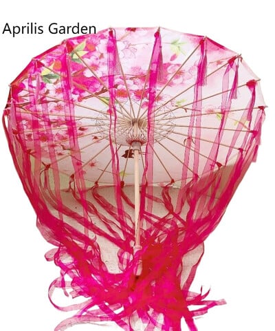 82 εκ. Κόκκινο λουλούδι Αρχαία ομπρέλα λαδιού αδιάβροχη κινέζικη γαμήλια Cheongsam Paraguas Guarda Chuva Şemsiye Japan Sombrilla