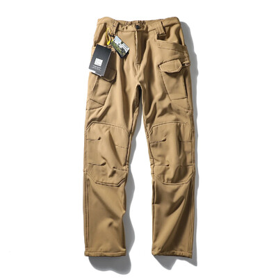 Žiemos lauko nusidėvėjimui atsparios kelių sluoksnių dvisluoksnės sustorėjusios minkštos vilnos izoliacijos vandeniui atsparios kelių kišenių taktinės kelnės