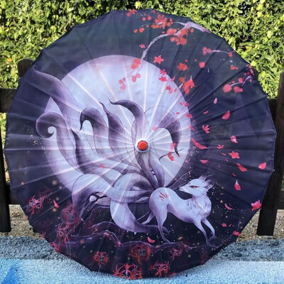 Japāņu dzija Eļļas Papīrs Zīda audums Lapsa Lietussargu Apģērbs Senās Ķīnas princeses Drāmas Baltā Amatniecības Kosplejā Saulessargs Paragvas