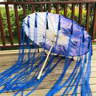 Japāņu dzija Eļļas Papīrs Zīda audums Lapsa Lietussargu Apģērbs Senās Ķīnas princeses Drāmas Baltā Amatniecības Kosplejā Saulessargs Paragvas