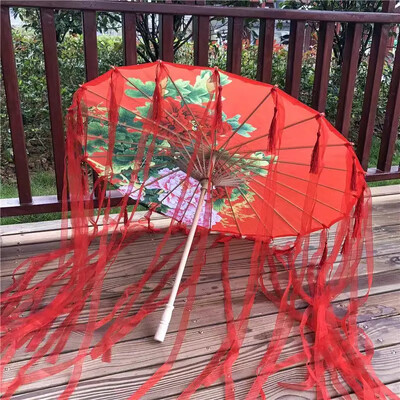 Japāņu dzija Eļļas Papīrs Zīda audums Lapsa Lietussargu Apģērbs Senās Ķīnas princeses Drāmas Baltā Amatniecības Kosplejā Saulessargs Paragvas