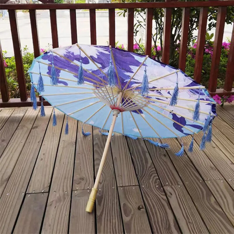 Japāņu dzija Eļļas Papīrs Zīda audums Lapsa Lietussargu Apģērbs Senās Ķīnas princeses Drāmas Baltā Amatniecības Kosplejā Saulessargs Paragvas