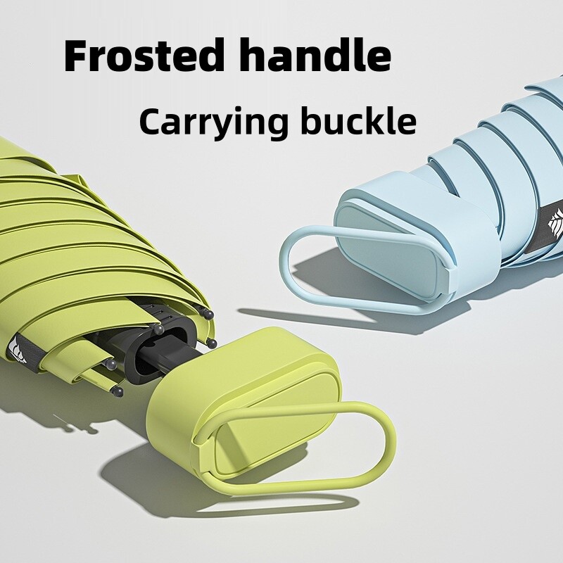 UPF50+ mini salokāms lietussargs vinila saulessargs lietussargs mazs kabatas lietus lietussargs ultravioletās aizsardzības kapsulas saulessargs