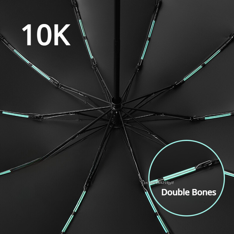 Umbrelă de soare pliabilă inversă complet automată cu dungi reflectorizante Umbrelă de soare cu oase duble, rezistentă la vânt