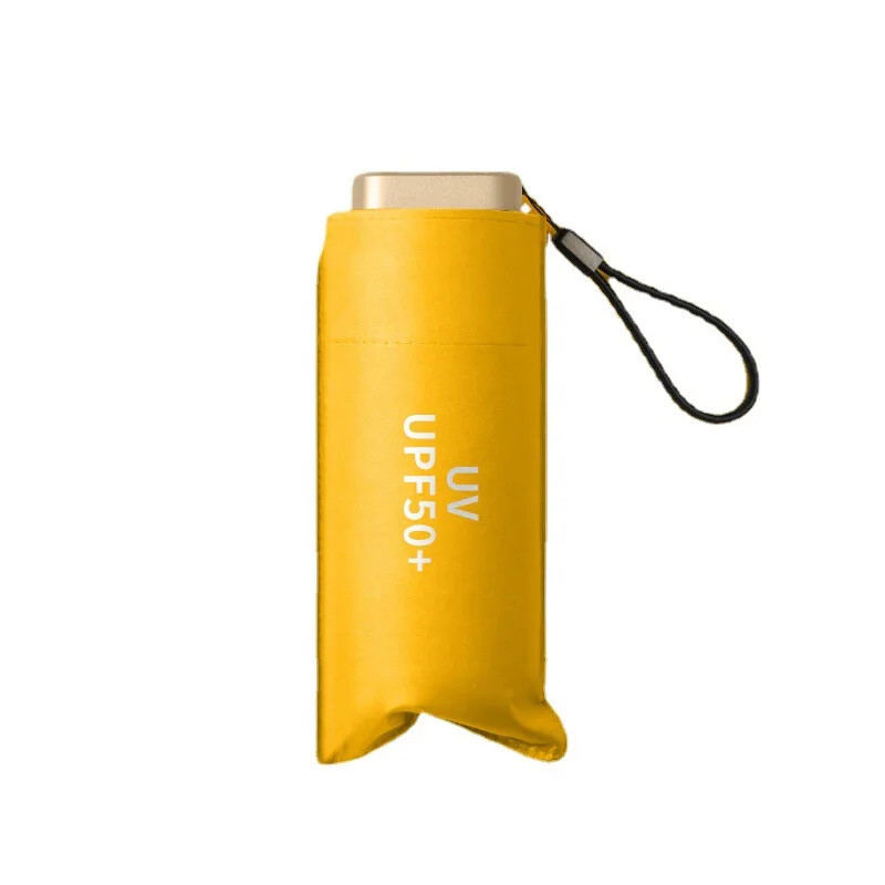 Umbrelă plată de 50 ori Mini umbrelă de soare ultra ușoară Lipici UV pentru femei Umbrelă de protecție solară Strălucire de ploaie Umbrelă de buzunar cu două scopuri