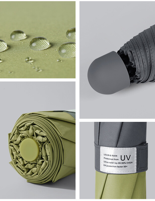 Mini umbrelă cu 8 nervuri Protecție anti-UV rezistentă la vânt 5 Umbrelă pliabilă de călătorie portabilă de ploaie Umbrelă de femeie de buzunar pentru copii UPF