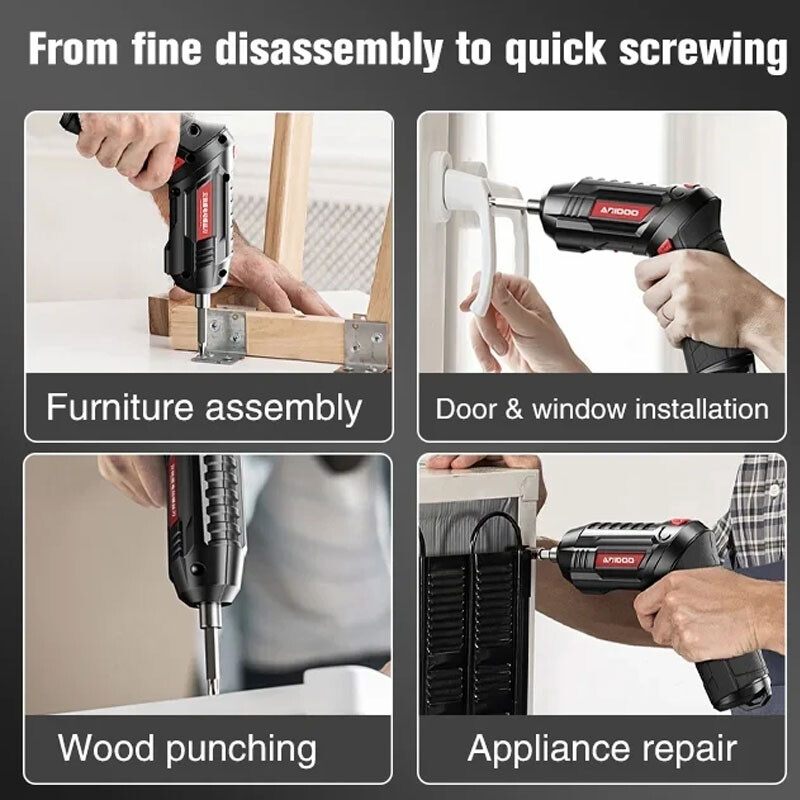 Bezvada elektriskais skrūvgriezis, uzlādējams litija akumulators, mini urbjmašīna, 3,6 V elektroinstrumentu komplekts, sadzīves apkopes remonts