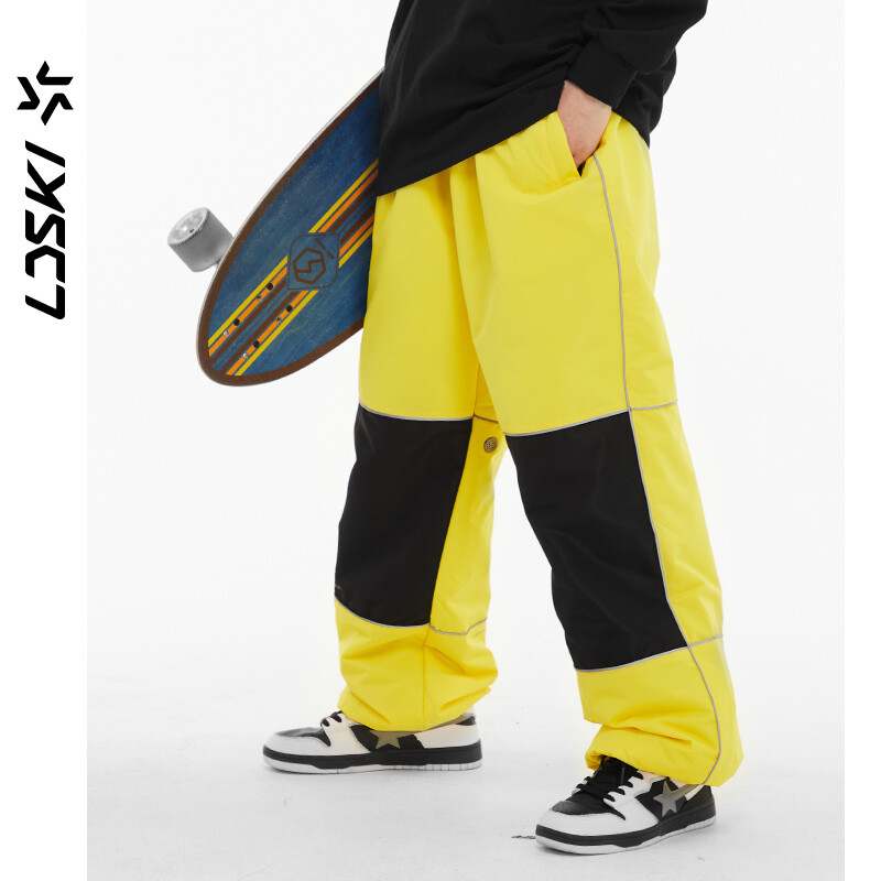 LDSKI Slēpošanas Bikses Snovborda Apģērbi Sieviešu Vīrieši Ziemas Atstarojošs Dizains Elastīgas Bikses Viduklis Sniega Ūdensizturīgs Brīvi Silts Komanda