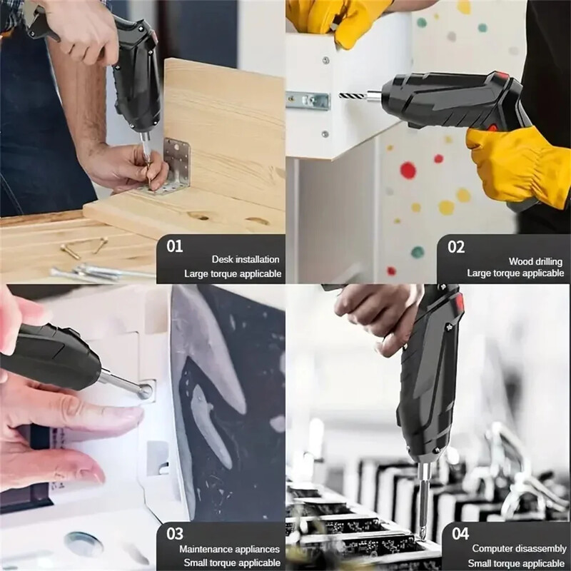 Parafusadeira electrică fără fir Șurubelniță Baterie cu litiu reîncărcabilă Mini burghiu 3.6V Set de scule electrice Întreținere menajeră