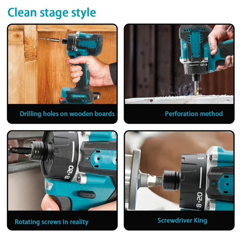 20+1 Torque 280N.m Ασύρματο Ηλεκτρικό Κατσαβίδι Τρυπάνι 1/4" Ηλεκτρικό Τρυπάνι Κατσαβίδι κρουστικό κλειδί με επαναφορτιζόμενη μπαταρία