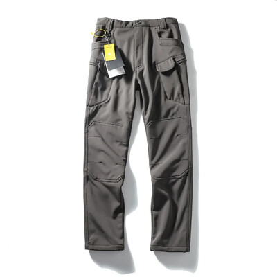 Žiemos lauko nusidėvėjimui atsparios kelių sluoksnių dvisluoksnės sustorėjusios minkštos vilnos izoliacijos vandeniui atsparios kelių kišenių taktinės kelnės