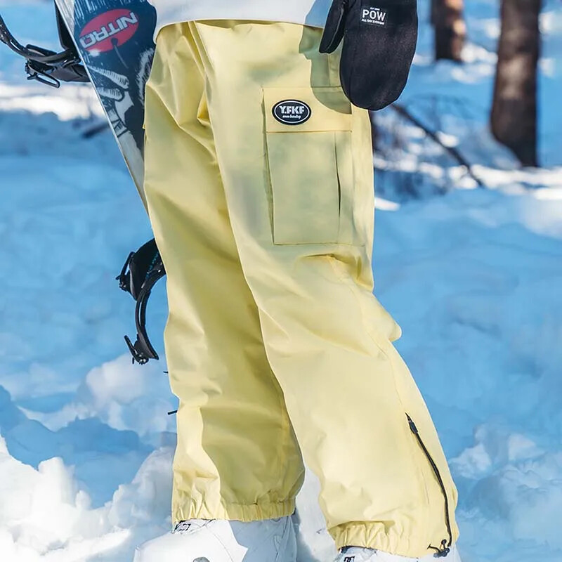 2025 Νέο χειμερινό μασίφ γυναικείο παντελόνι για σκι, αντιανεμικό, αδιάβροχο, αναπνεύσιμο ανδρικό παντελόνι για σκι, αθλητικό παντελόνι σνόουμπορντ από πολυεστέρα