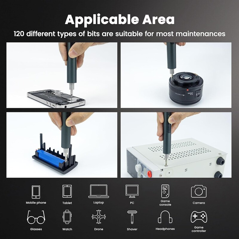 28 in 1 Precīzijas elektrisko skrūvgriežu komplekts Magnētiskais bezvadu skrūvgriezis ar griezes momenta regulēšanu Xiaomi iPhone elektroinstrumentiem