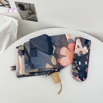 Ομπρέλα κινουμένων σχεδίων για γάτα με ισχυρή βάση φθηνή έξυπνη ομπρέλα Πλήρης αυτόματη μάρκα Plegable προστασία UV Mini Parapluie Anime