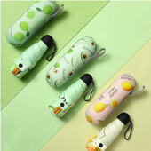 Mini model de fructe 9 culori Umbrelă de protecție solară Rezistent la vânt, protecție anti-UV, 5 pliante, portabilă de călătorie, ploaie, femei, copii, umbrelă de soare de buzunar