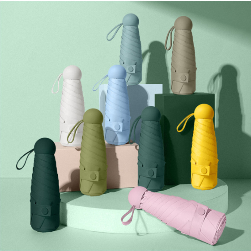 Mini model de fructe 9 culori Umbrelă de protecție solară Rezistent la vânt, protecție anti-UV, 5 pliante, portabilă de călătorie, ploaie, femei, copii, umbrelă de soare de buzunar