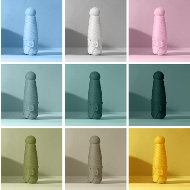 Mini model de fructe 9 culori Umbrelă de protecție solară Rezistent la vânt, protecție anti-UV, 5 pliante, portabilă de călătorie, ploaie, femei, copii, umbrelă de soare de buzunar