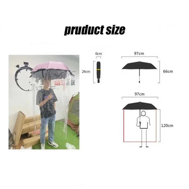Nouă umbrelă UV cu pânză rezistentă la ploaie pentru bărbați, femei, copii, impermeabilă, detașabilă, impermeabilă, umbrelă de soare, impermeabilă.