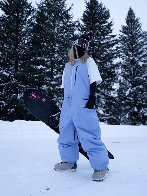 AIRPOSE vēja necaurlaidīgas un ūdensnecaurlaidīgas slēpošanas bikses vīriešiem un sievietēm Viendaļīgs kombinezons ar finiera dubultā dēļa siksnu, vēja necaurlaidīgas slēpošanas bikses