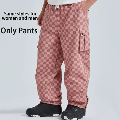 Εξωτερικό αδιάβροχο ζεστό παντελόνι για σνόουμπορντ Νέο παντελόνι σκι με δέσιμο ποδιών 2025 Παντελόνι σκακιού σκακιού για γυναίκες Ανδρικά Χειμερινά χαλαρά