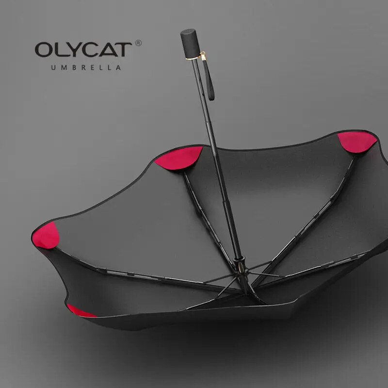 Olycat kreatívny tvarovaný luxusný trojitý skladací dáždnik so slnečnou clonou, opaľovacím krémom, anti-UV jednodielny kód, poslať dáždniky