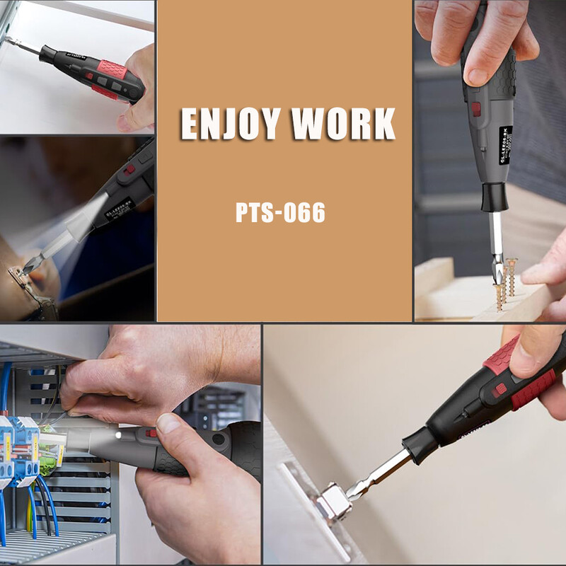 Jaudīgs mini elektrisks skrūvgriezis mini urbis 3 līmeņu griezes momenta C tipa LED gaismas pildspalvas tipa mājas apkope Vienkārša iesācējiem