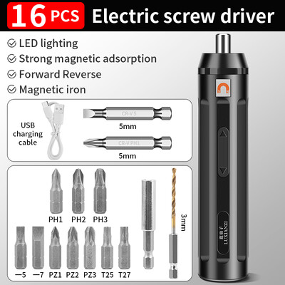 LUXIANZI Akumulátorová elektrická sada skrutkovačov Elektrické náradie Domáce kombinované nabíjateľné batérie Mini vŕtačka Magnetický bit