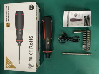 Maizhe USB uzlādējams 3,6 V elektriskais skrūvgriezis ar LED apgaismojumu bezvada mini elektroinstrumenti, daudzfunkcionāli mājsaimniecībai.