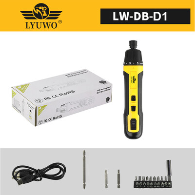 LYUWO USB Mini 6 viteze Șurubelniță reglabilă Încărcare 1300 mAh Burghiu electric Instrument multifuncțional de dezasamblare și reparare