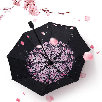 Sakura New Sunshade Umbrella Black Glue Cloud Umbrella Uv Protection Sun Block Γυναικείο αντηλιακό τρίπτυχο λογότυπο εκτύπωσης