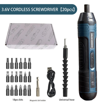 4 Speed Torque Mini Cordless ηλεκτρικό κατσαβίδι USB Επαναφορτιζόμενο ηλεκτρικό σετ τρυπανιών 3,6V Κιτ εργαλείων επισκευής οικιακής αποσυναρμολόγησης