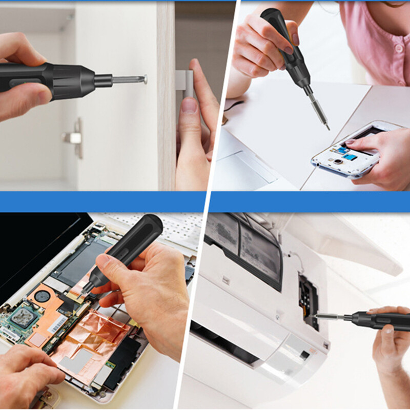 GROSAM 3,6V sada mini elektrických skrutkovačov WL-DDLSD inteligentné akumulátorové elektrické skrutkovače nabíjateľné cez USB