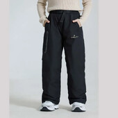 2025 Noua iarnă, solidă, caldă, pantaloni de schi pentru fete, largi, rezistenți la vânt, impermeabili, în aer liber, pentru copii, pantaloni de snowboarding, pantaloni de sport pentru copii