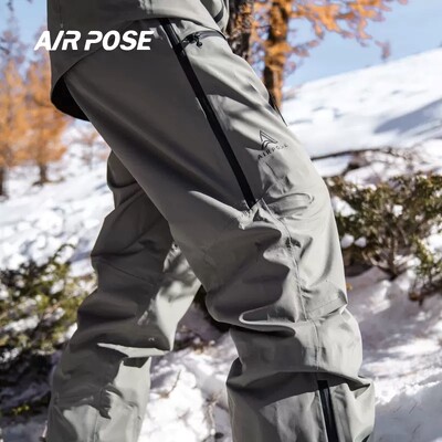 AIRPOSE 2024 Nepremokavé lyžiarske nohavice odolné voči oderu pre mužov a ženy, vetruodolné, jednoradové, vysoká kvalita