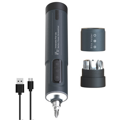 Elektrický mini skrutkovač USB s dvojitou rýchlosťou, lítium-iónová batéria s bitmi, úložná základňa, montáž nábytku, opravy, 9 ks S2 bitov 6,3*25 mm
