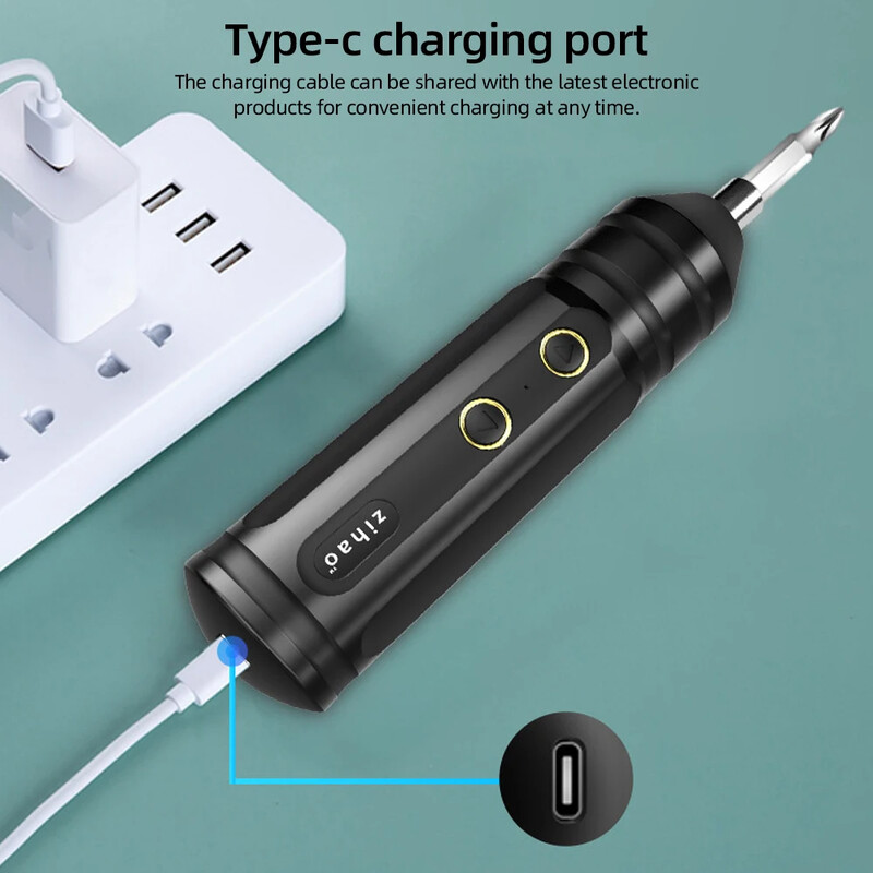 Mini șurubelniță electrică USB fără fir, reîncărcabilă, reglare burghiu, dezasamblare multifuncțională, instrumente de reparare a cuplului