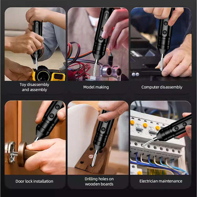 Mini șurubelniță electrică USB fără fir, reîncărcabilă, reglare burghiu, dezasamblare multifuncțională, instrumente de reparare a cuplului