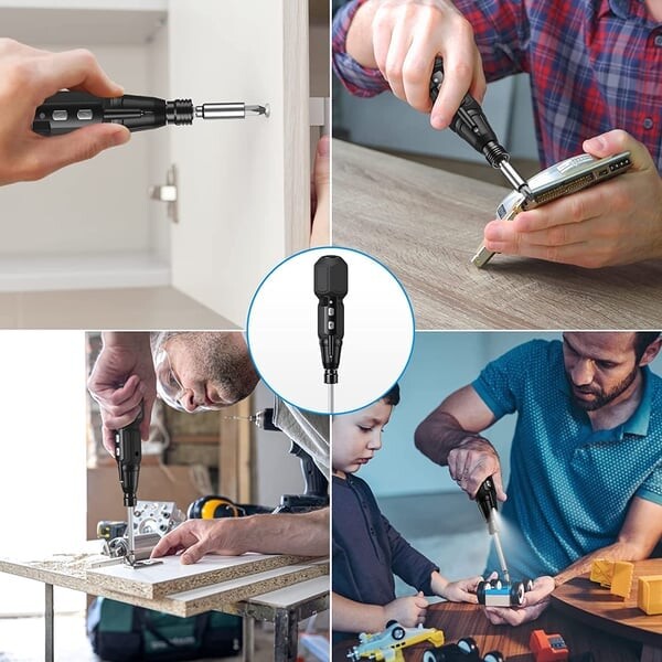 Elektrický skrutkovač Akumulátorový skrutkovač 3,6 V mini domáci skrutkovač s magnetickým hrotom a pracovným svetlom 10 NM USB nabíjateľný pre domácich majstrov