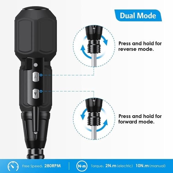 Elektrický skrutkovač Akumulátorový skrutkovač 3,6 V mini domáci skrutkovač s magnetickým hrotom a pracovným svetlom 10 NM USB nabíjateľný pre domácich majstrov