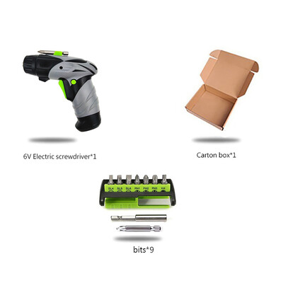 Mini bezvadu elektriskais skrūvgriezis 6V AA akumulators Rotācijas skrūvgriezis ar LED darba apgaismojumu, 8 gab uzgaļi mājsaimniecības apkopei