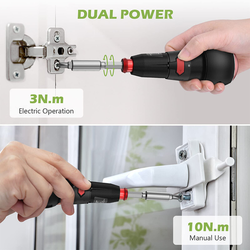Mini Electric Screwdriver Cordless Drill 1800mah Battery Lithium 3.6V Super Torque Power Tools Οικιακά κατσαβίδια Επισκευή Η/Υ