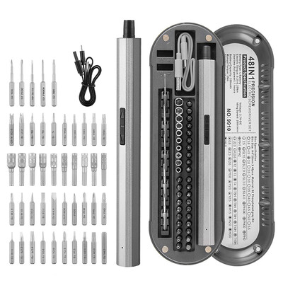 Șurubelniță electrică 48 în 1 Set de precizie Kit de scule electrice Reîncărcabile fără fir fără fir Biți magnetici pentru reparații Acasă Gospodărie