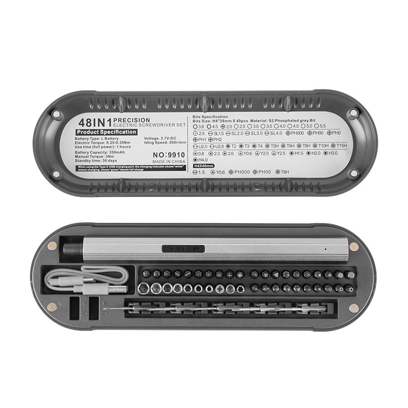 Șurubelniță electrică 48 în 1 Set de precizie Kit de scule electrice Reîncărcabile fără fir fără fir Biți magnetici pentru reparații Acasă Gospodărie