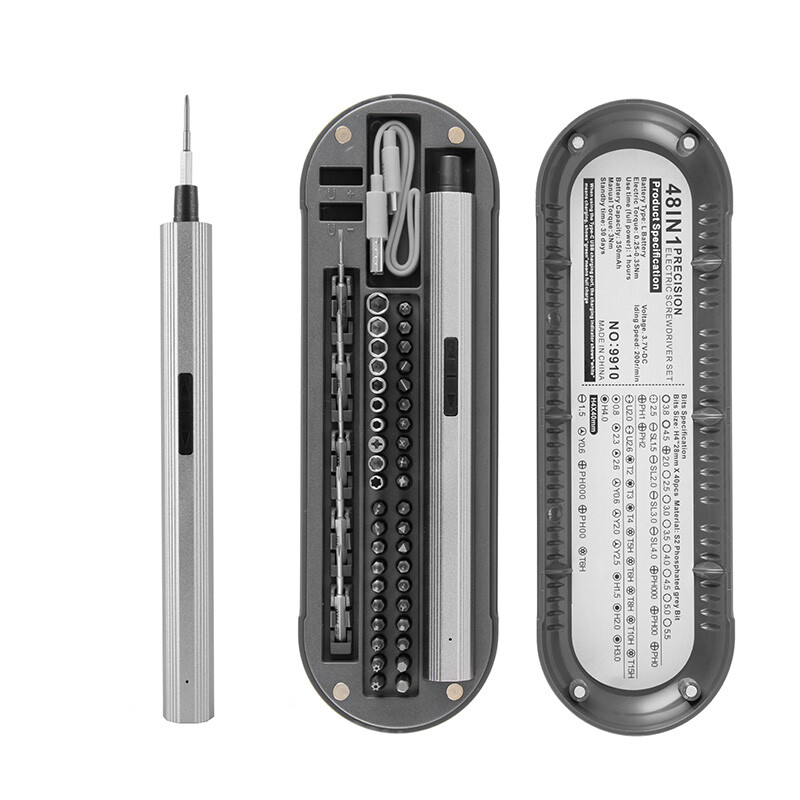 Șurubelniță electrică 48 în 1 Set de precizie Kit de scule electrice Reîncărcabile fără fir fără fir Biți magnetici pentru reparații Acasă Gospodărie