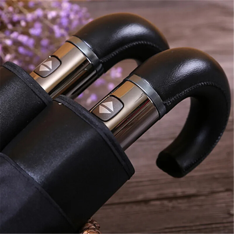 Αντιανεμική ομπρέλα βρετανικού στυλ, μεγάλες ομπρέλες αυτόματης βροχής, ανδρικό δώρο με ξύλινη λαβή, ανδρική ομπρέλα τριπλής ποιότητας για γυναίκες